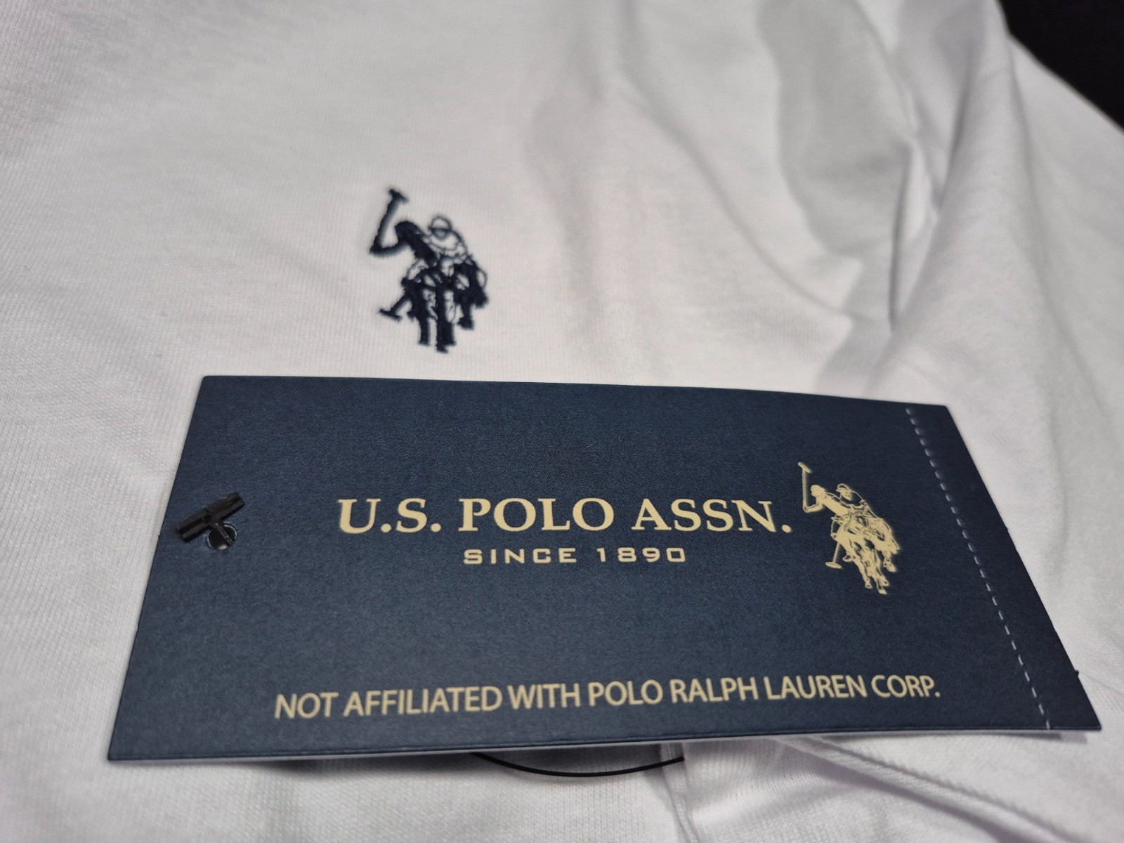 US POLO ASSN Mens Crewneck Casual Classic Short Sleeve Tee 100 % Cotton White