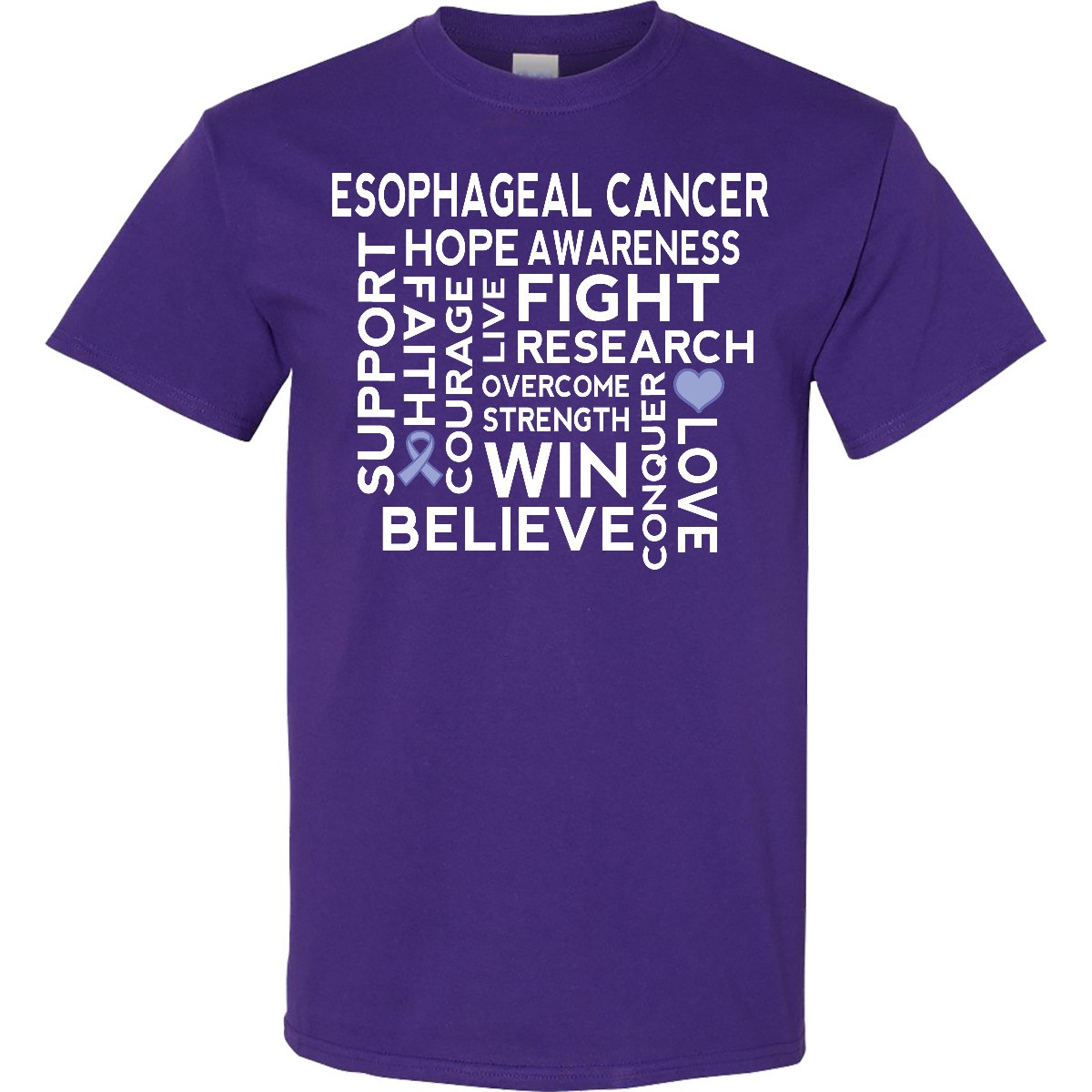 Inktastic Esophageal Cancer Awareness Walk T-Shirt Support Ribbon Month Event
