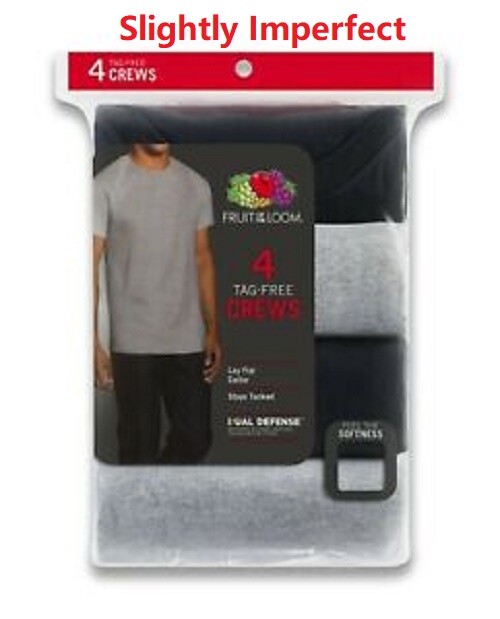 Fruit of the Loom® Big Men’s 4 CREWS TEE 3XL “100% Cotton~Slightly Imperfect”