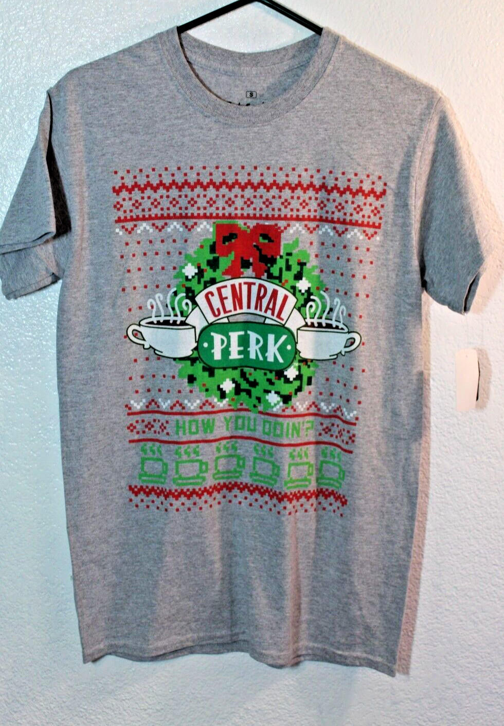 Friends Ugly Holiday T-Shirt Adult Small How You Doin? NWT Central Perk