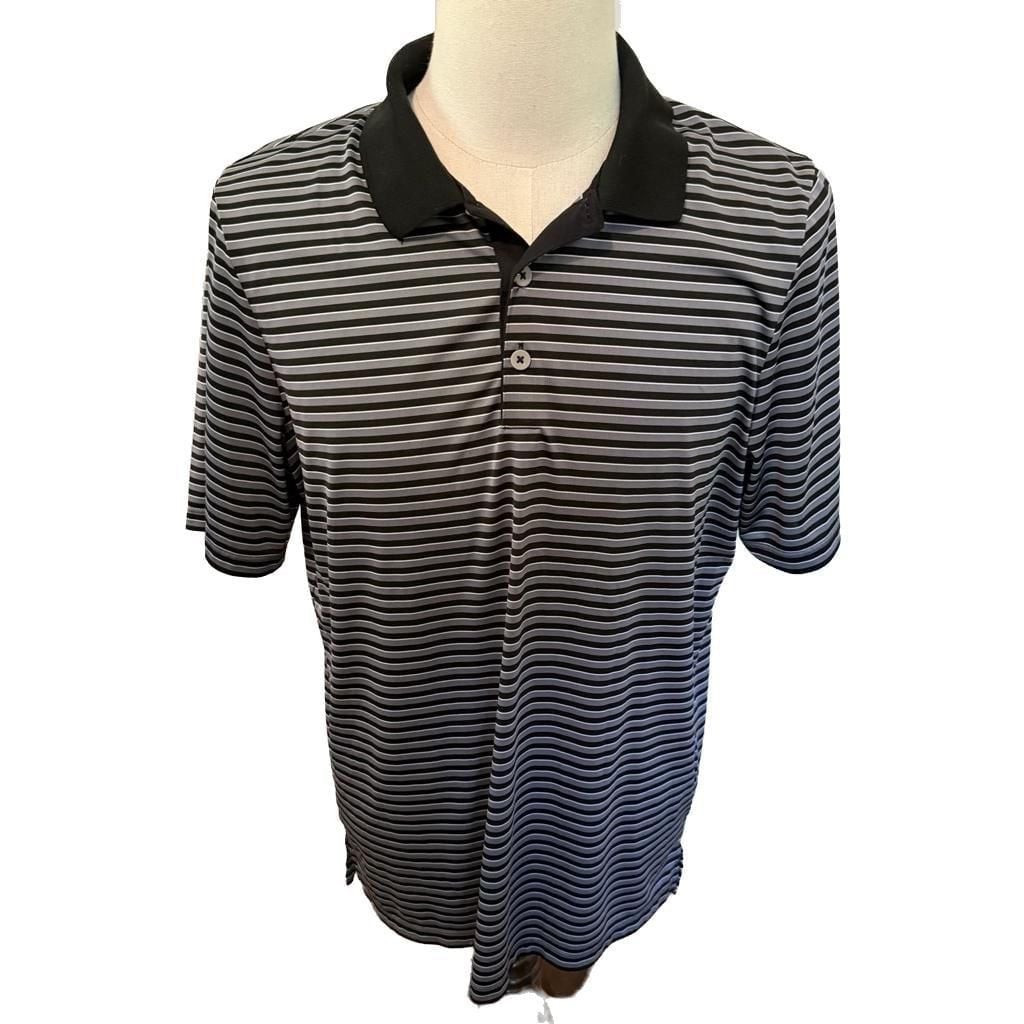 Adidas Men’s Striped Short Sleeve Golf Polo Shirt Size L