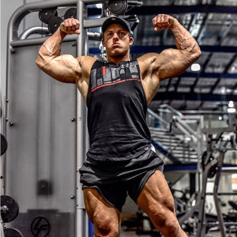 Men Workout Tank Top Sleeveless Gym Shirts Bodybuilding Fitness Muscle Tee Shirt