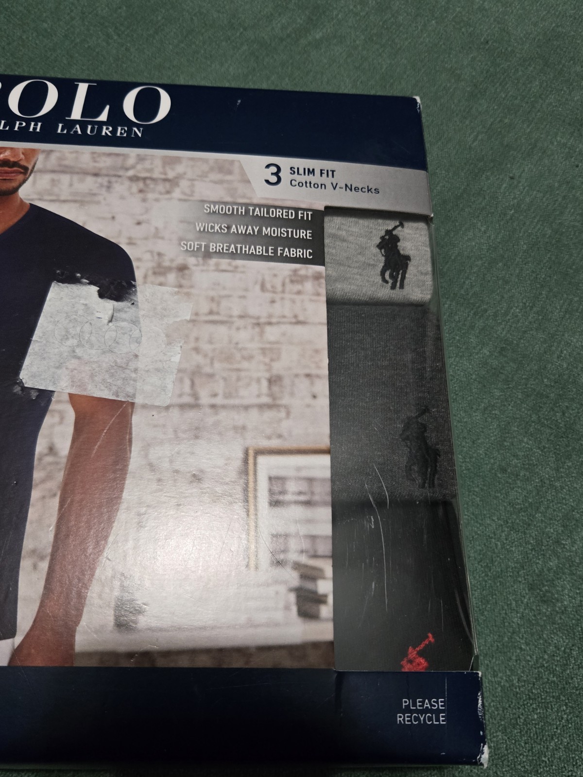 3 Pack Ralph Lauren Polo Slim Fit Cotton Crewneck T-Shirt Mens SMALL Gray