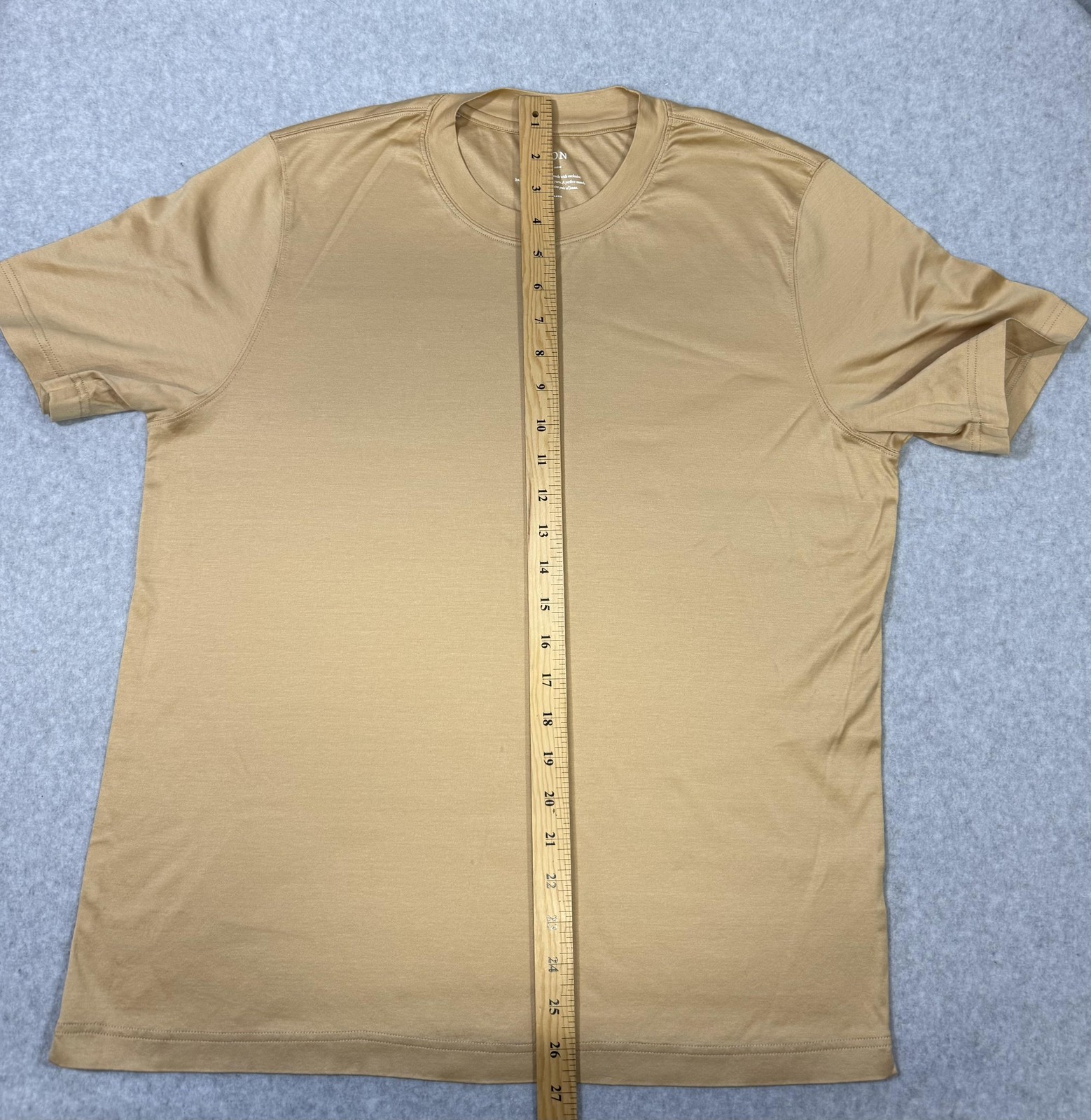 Eton Shirt Mens Large yellow Gold Slim Fit Filo Di Scozia Crewneck Luxury Tee