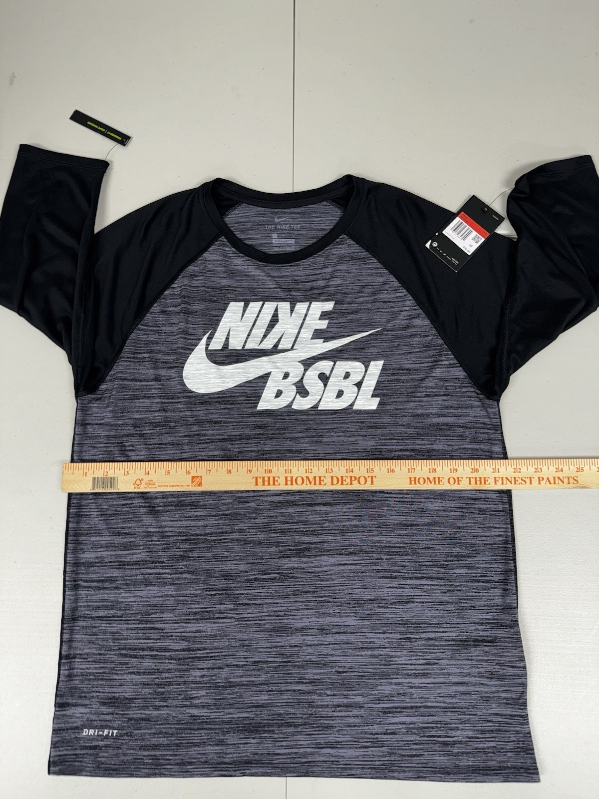 Nike Men’s Velocity Legend 3/4 Sleeve Baseball Top Gray $40 NWT Pick Size