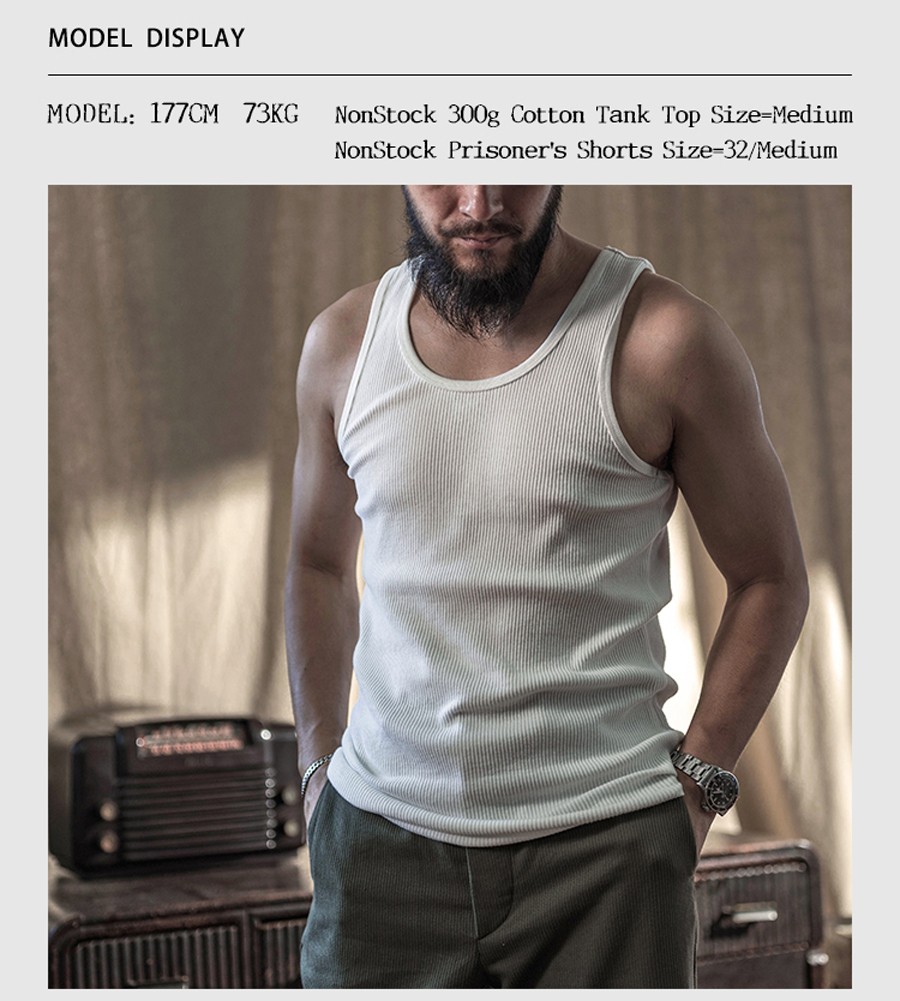 NON STOCK Summer Men Tank Cotton Basic Tee Slim Casual Ribbed Sleeveless T-Shirt