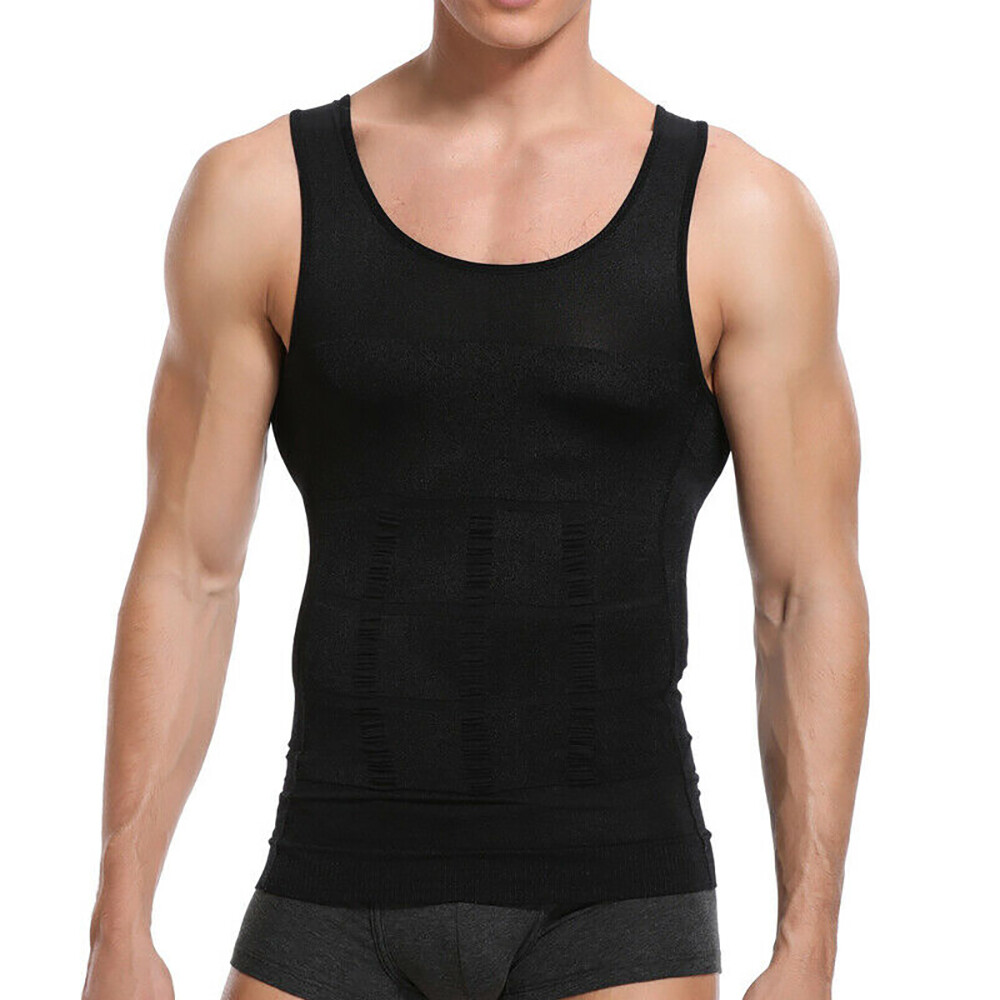 Men Slimming Tummy Control Tank Top Body Shaper Belly Chest Compression Shirt