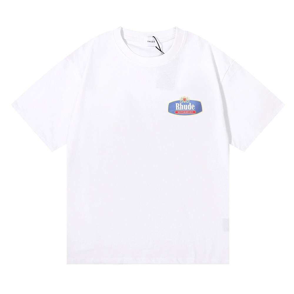 RHUDE NEW Men Women High Quality Loose Leisure Cotton Short Sleeve T-Shirt M-2XL