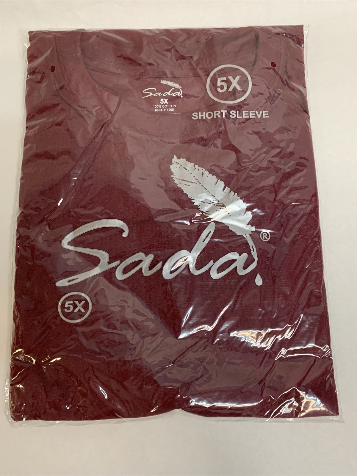 Sada T-Shirt Solid Maroon Short Sleeve Crew Neck 100% Cotton Men’s 5XL