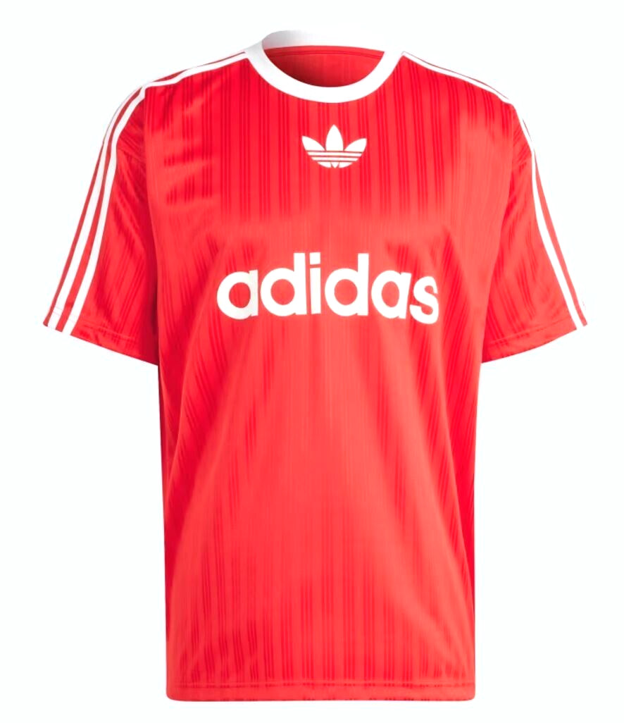 NEW MEN’S ADIDAS ORIGINALS TREFOIL POLY TEE SHIRT ~SIZE MEDIUM #IM9458 RED