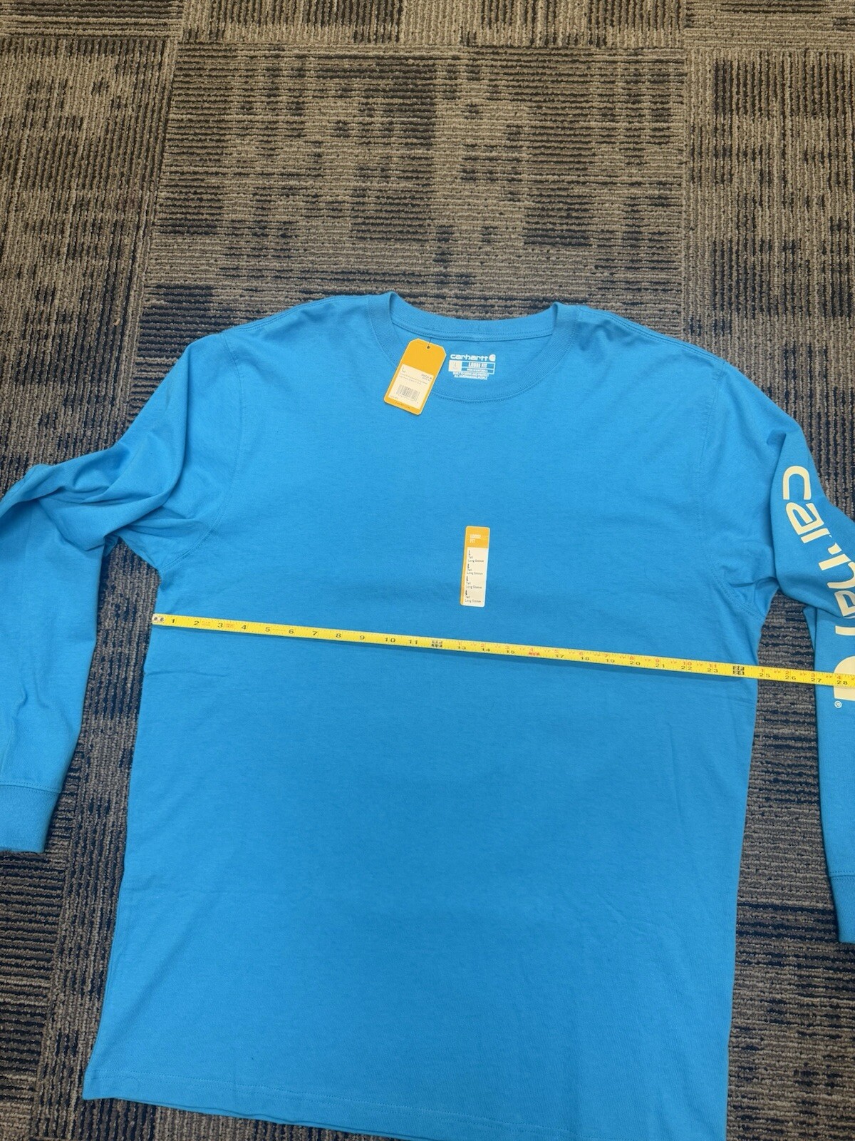 Carhartt Loose Fit Heavyweight Long-Sleeve Logo Sleeve Graphic T-Shirt TK0231-M