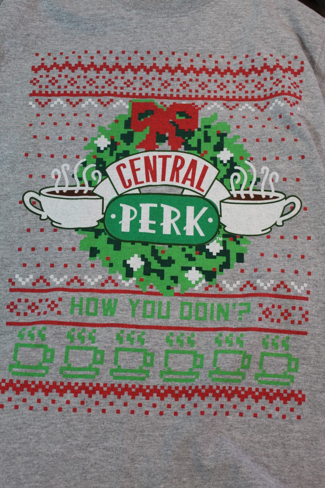 Friends Ugly Holiday T-Shirt Adult Small How You Doin? NWT Central Perk