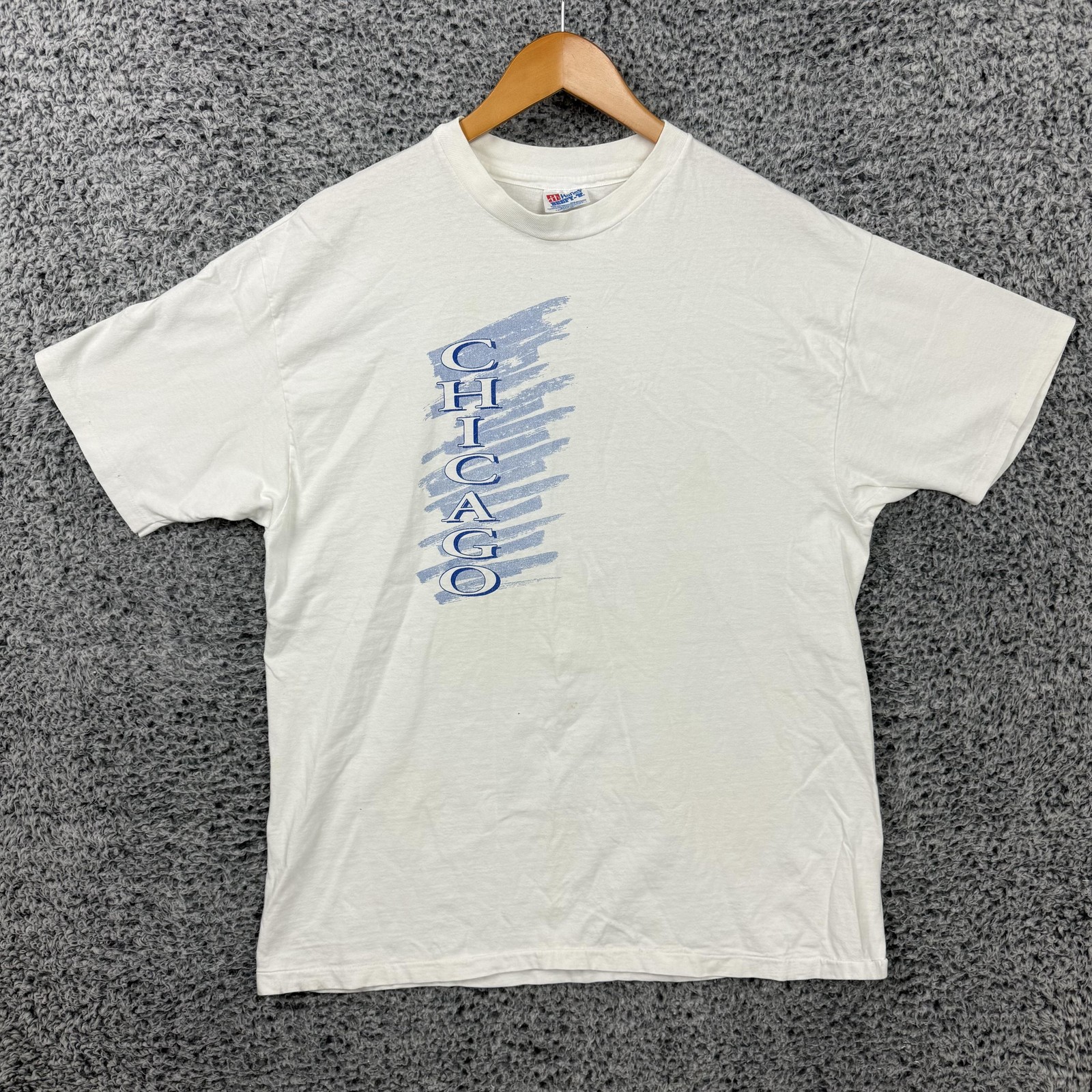 Vintage ’94 Chicago Skyline Shirt Mens XL White Graphic Tee Hanes 90s USA