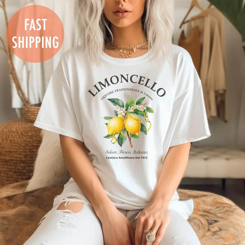 Limoncello Shirt, Amalfi Coast Italy Lemons T-shirt