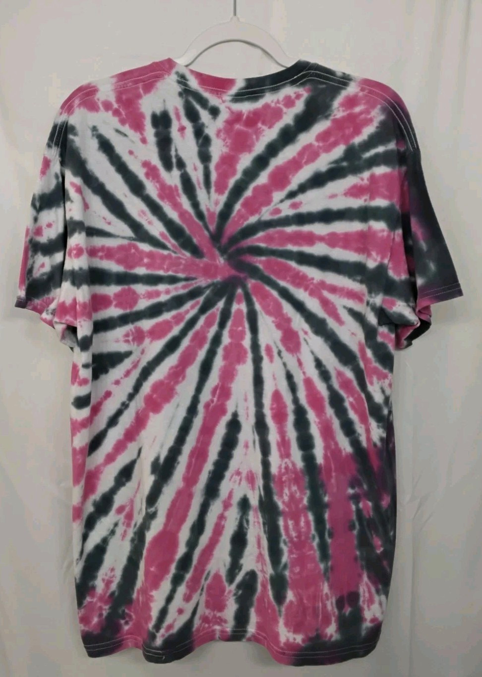 New Tie Dye Men’s T-Shirt Pink Gray Adult Large Multicolor Summer Spiral Swirl