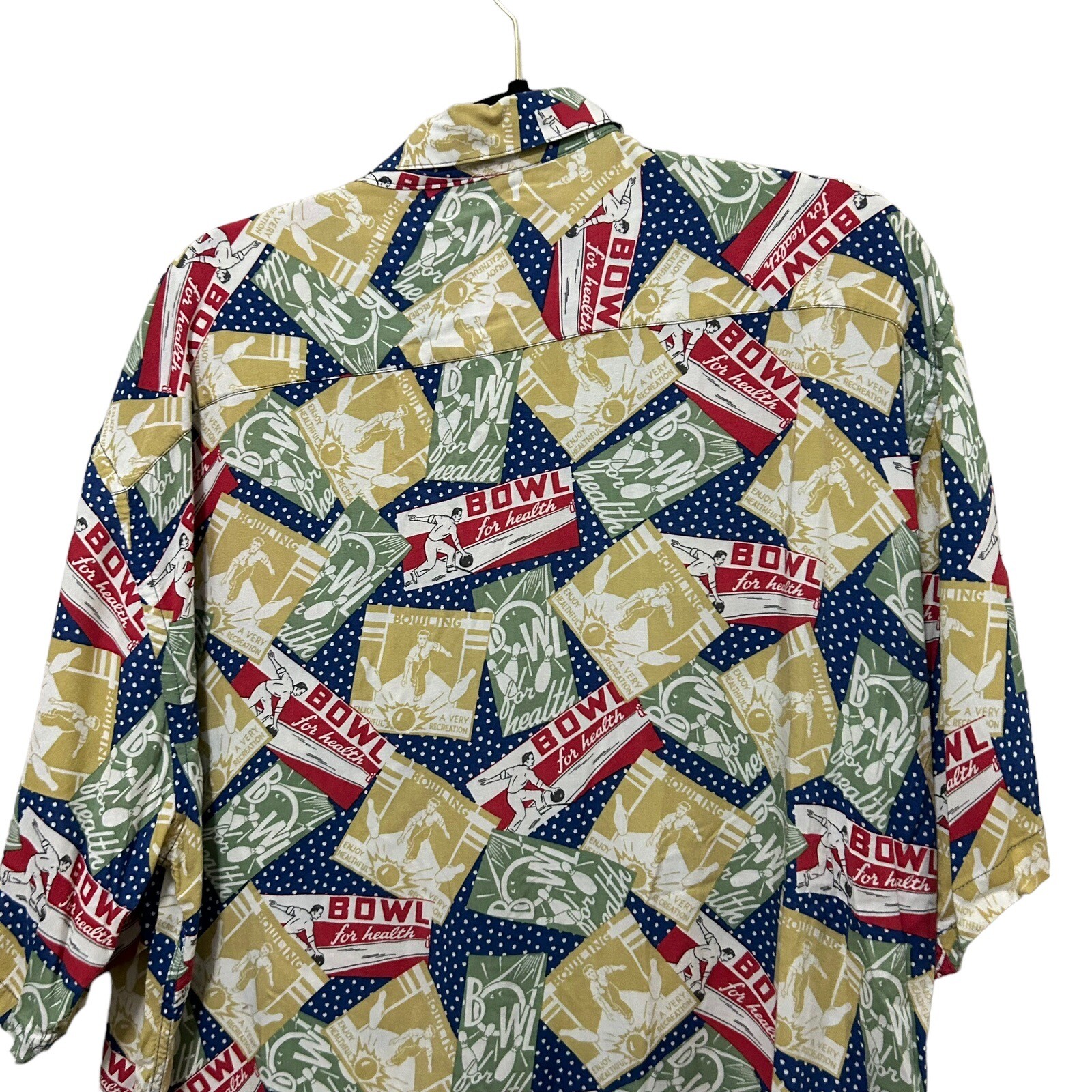 Bowl For Health Pierre Cardin Korea All Over Print Men’s Large Button Front VTG