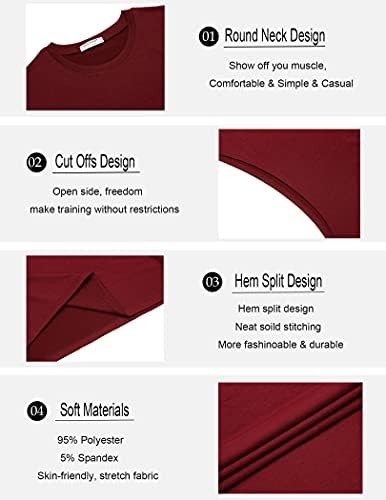Top Men’s Size M Wine Red(1pcs) Crew Neck Pull On Regular Fit Tank Bodybuilding