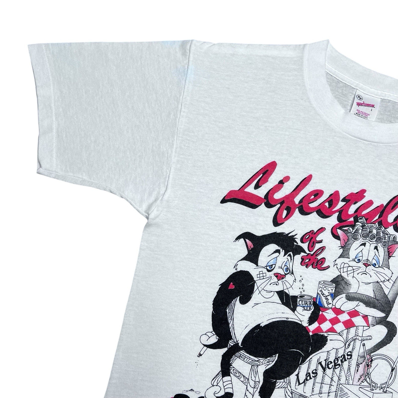 Vintage 1989 Lifestyles Of The Poor & Unknown Las Vegas T-Shirt Sz L