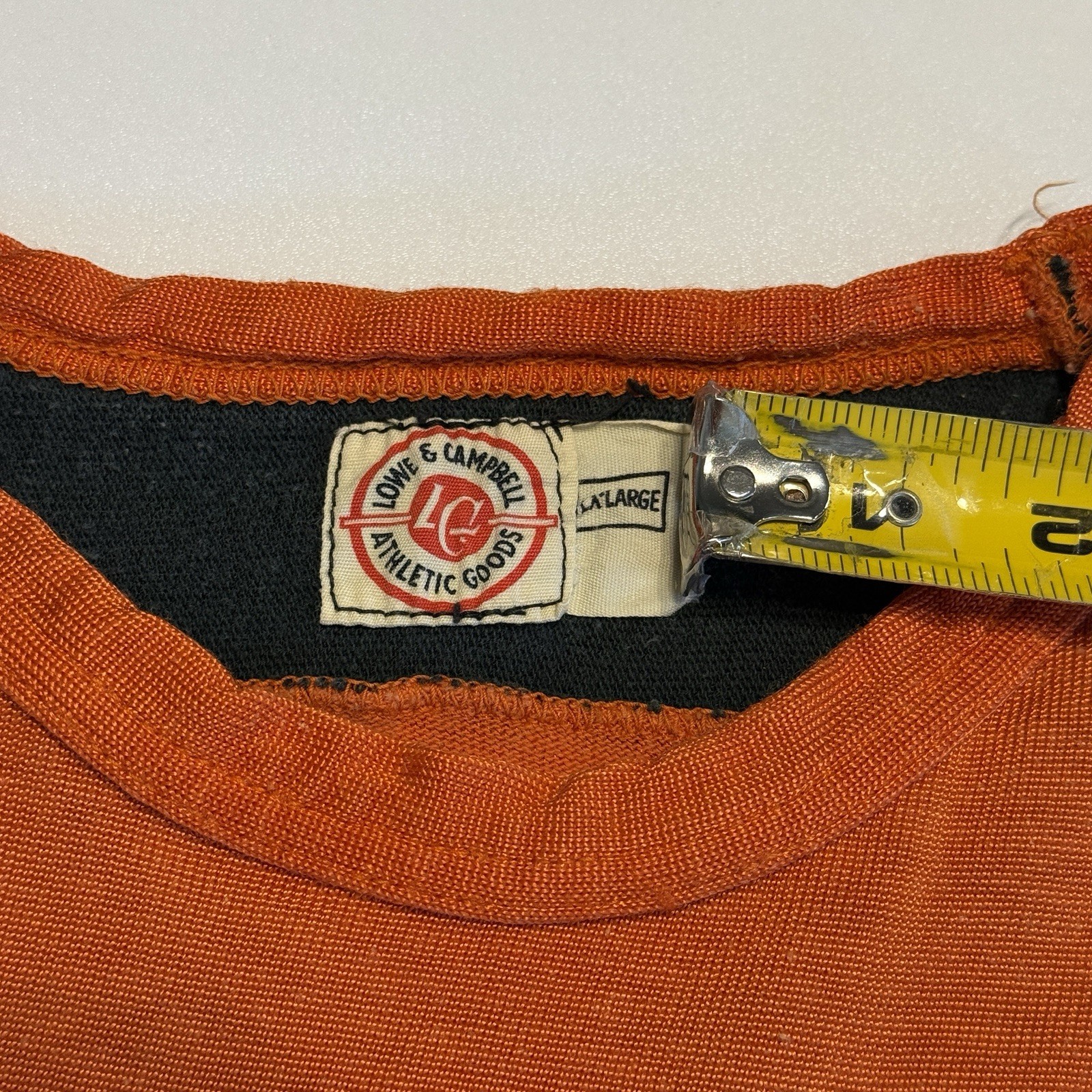 True Vintage Lowe & Campbell Jersey Shirt Mens XL Orange 30s 40s