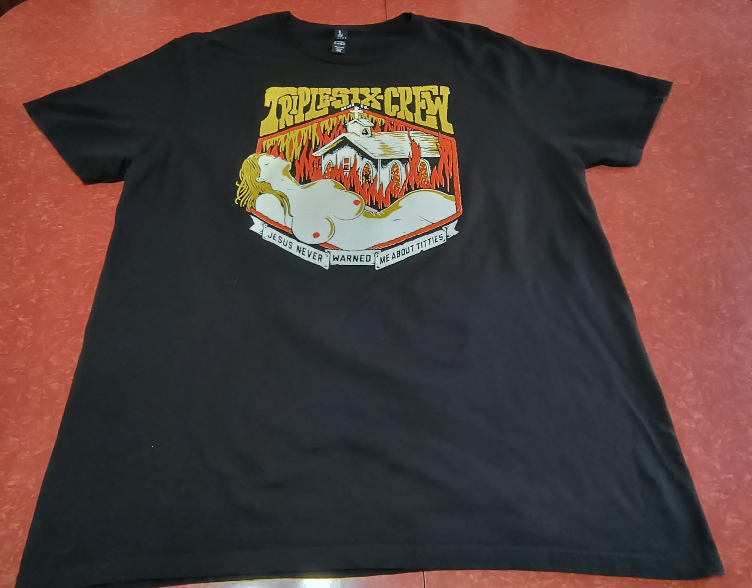 Triple-Six-Crew Death Co. Black Short Sleeve T-Shirt The Concert Tee Men’s XL