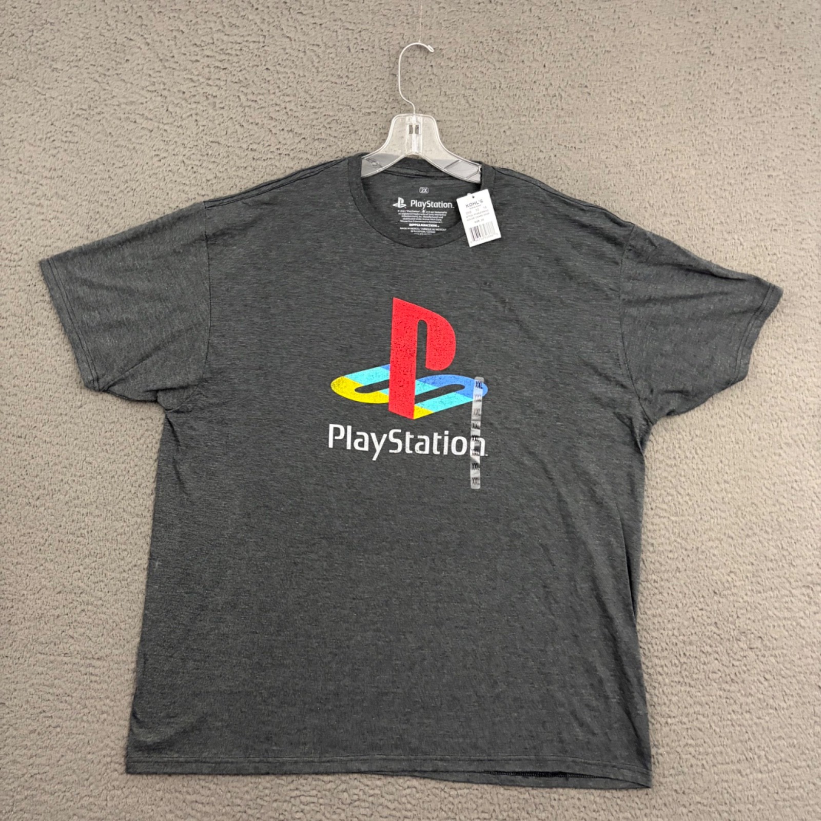 Ripple Junction T-Shirt Mens 2XL Gray Play Station Graphic Gamer Retro Casual