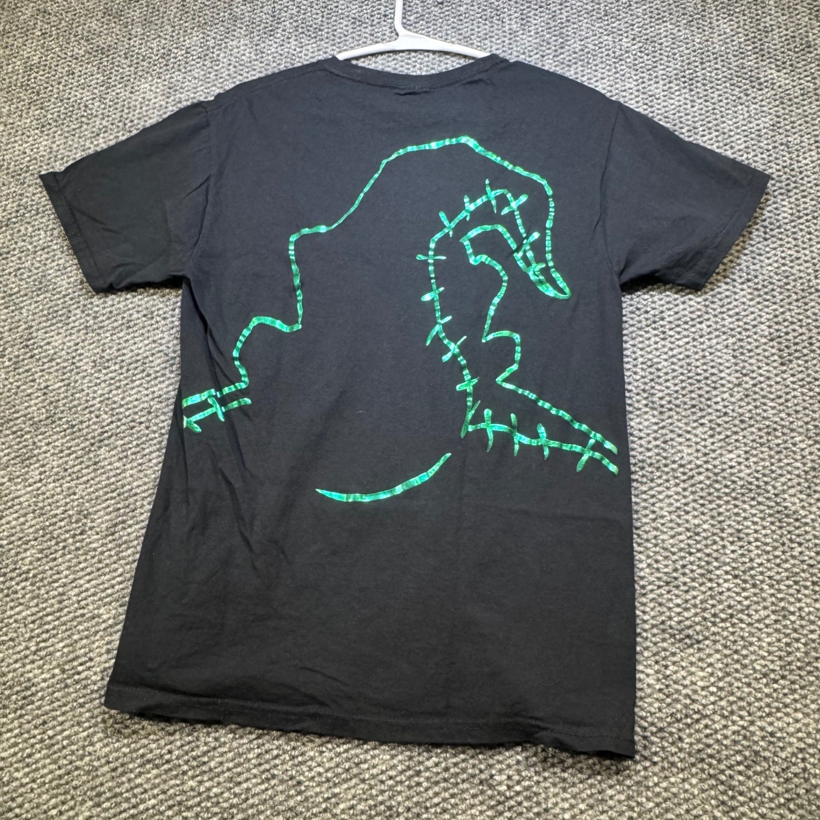 Disney Nightmare Before Christmas Oogie Boogie Green Foil Graphic T-Shirt Small
