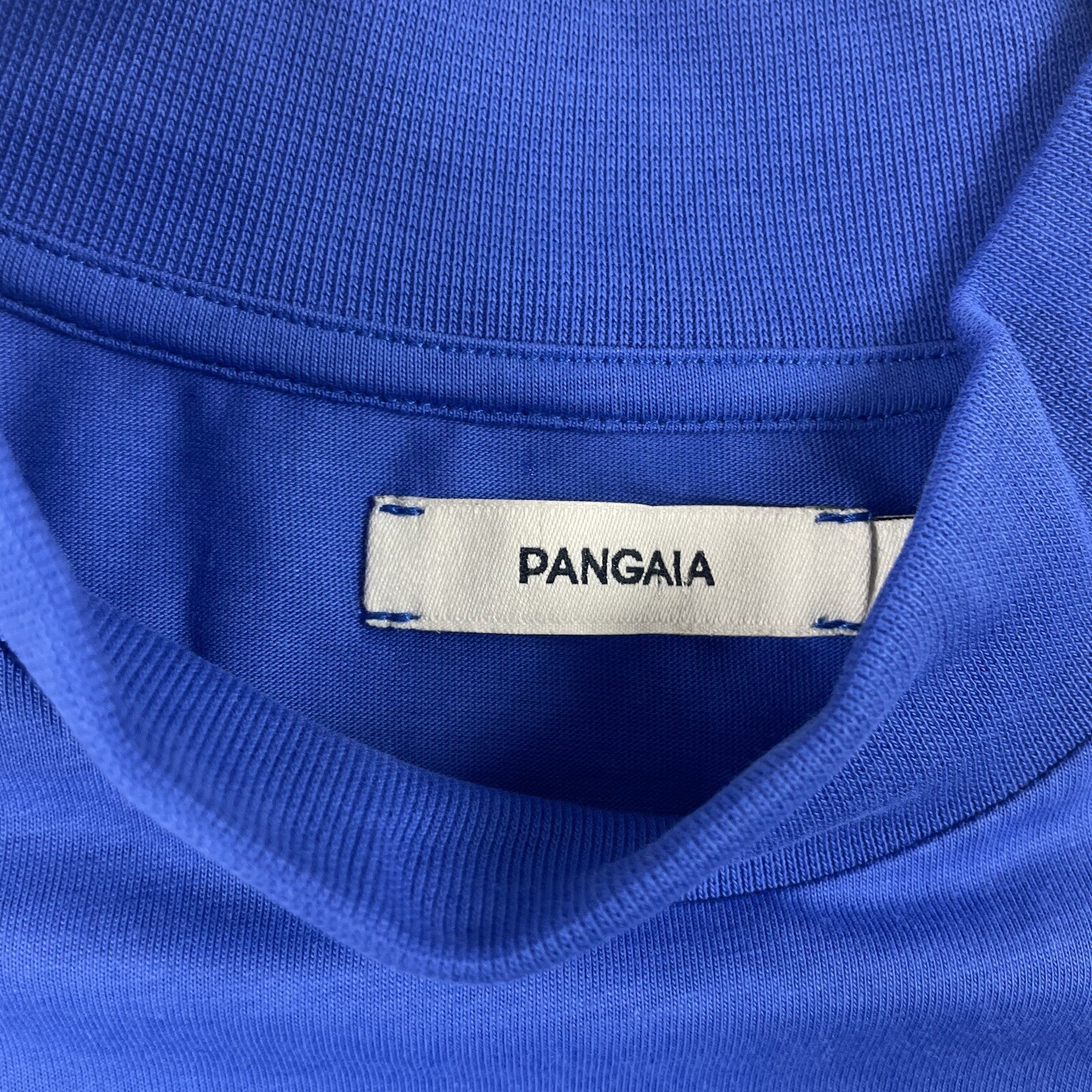 Pangaia Men Sz M High Neck Long Sleeve T Shirt Blue Organic Cotton PPRMINT