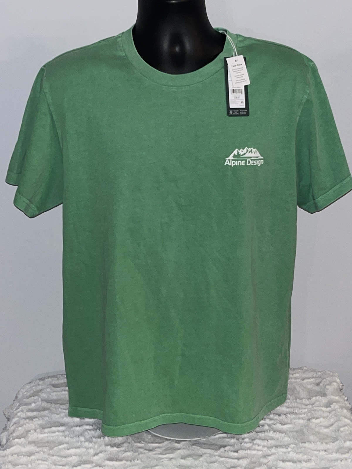 ALPINE DESIGN NATURE GREEN HIKE SHORT SLEEVE GRAPHIC T-SHIRT MENS LARGE NWT