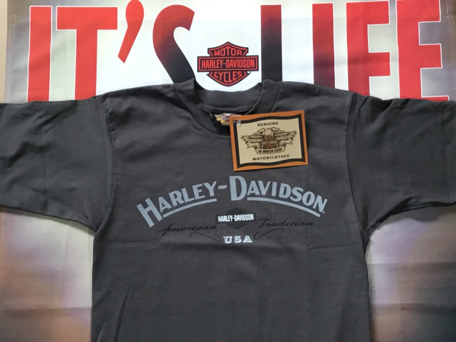 Vintage 1995 Harley Davidson American Tradition Gray Shirt Men’s Small
