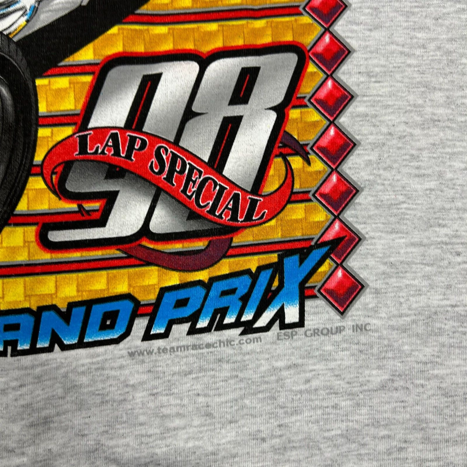 Vintage Midget Grand Prix Shirt Mens Large Gray Turkey Night Speedway Racing 98
