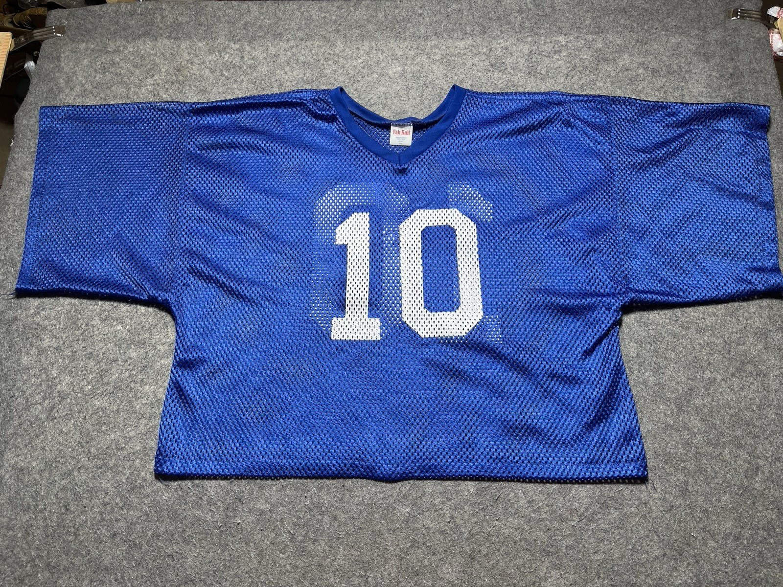 Vintage 90’s Blue Practice Boyfriend Jersey #10 NEW unused Fab-Knit L-XL Poly