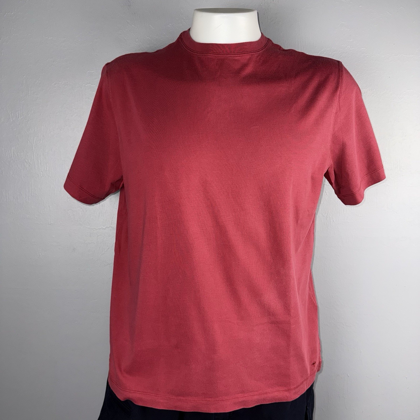 Left Coast Tee Shirt Men’s L Red Crewneck Short Sleeve Peruvian Pima Cotton READ