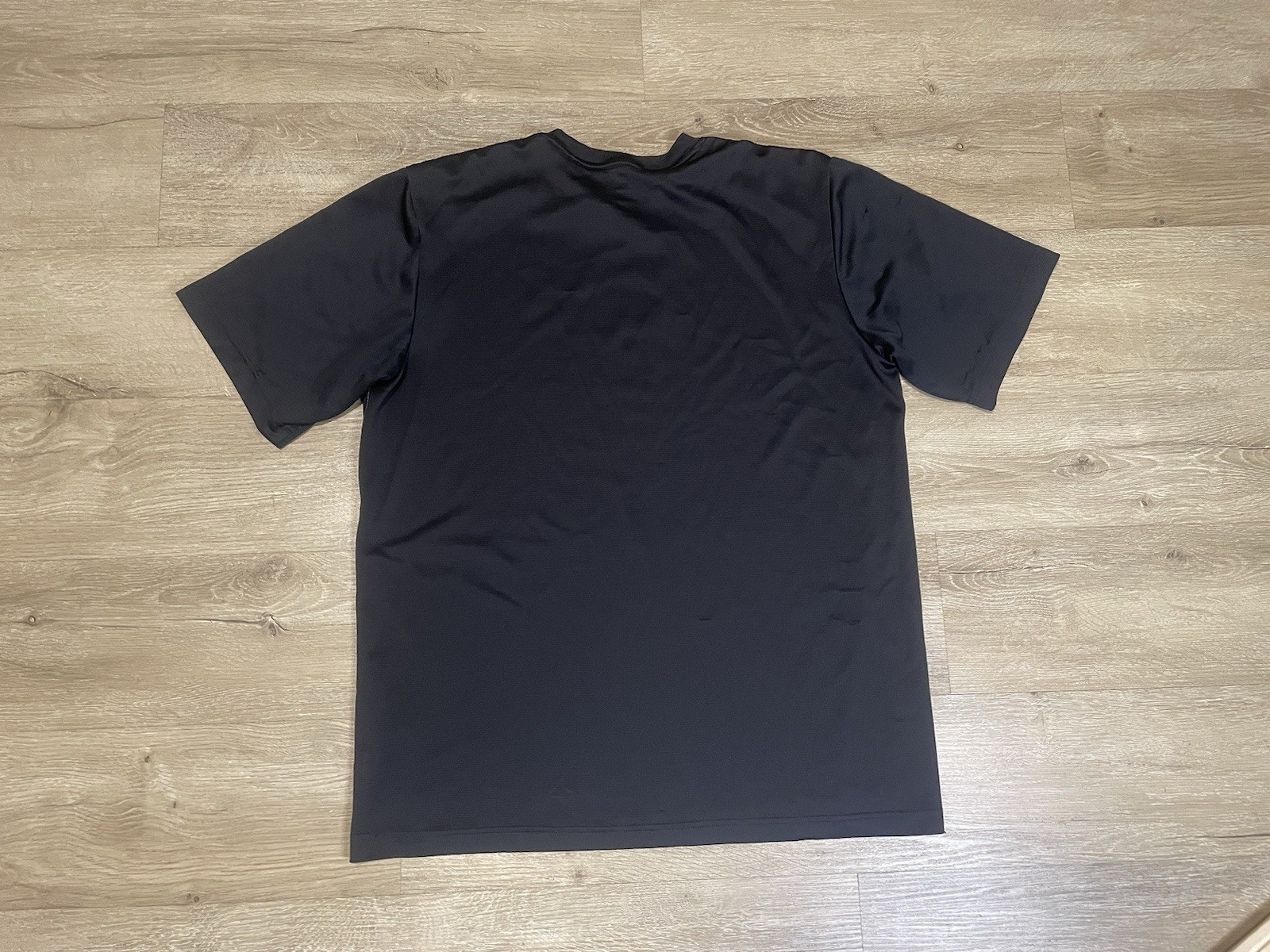 Adidas T-Shirt Mens Sz L Black White Stretch Performance Fit Crewneck Gym Run