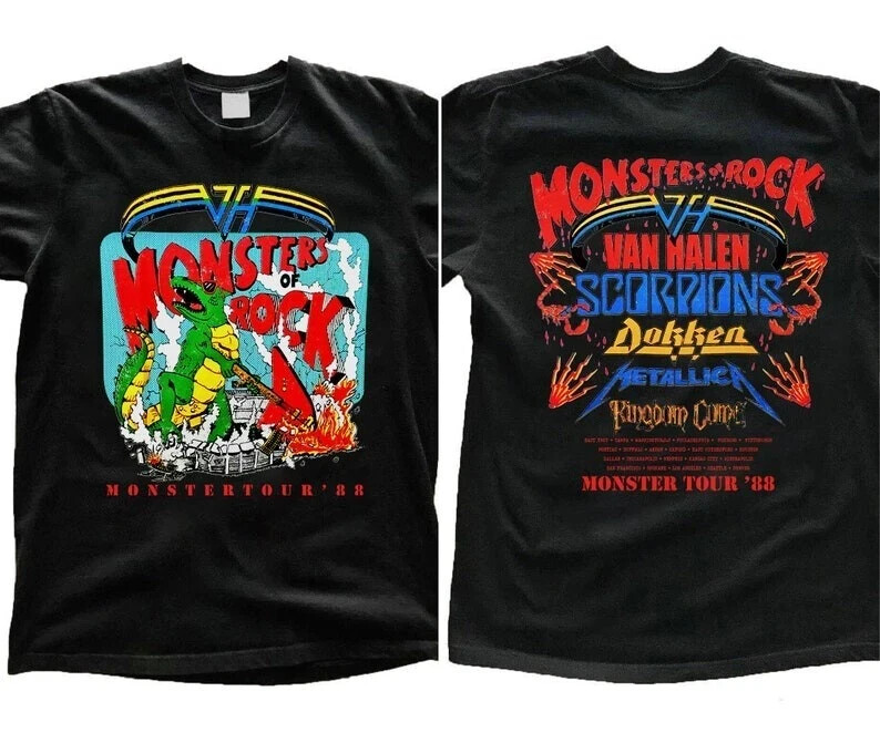 1988 Monsters Of Rock Tour Concert T-Shirt, Monsters Tour ’88 Shirt, 90s Rock To