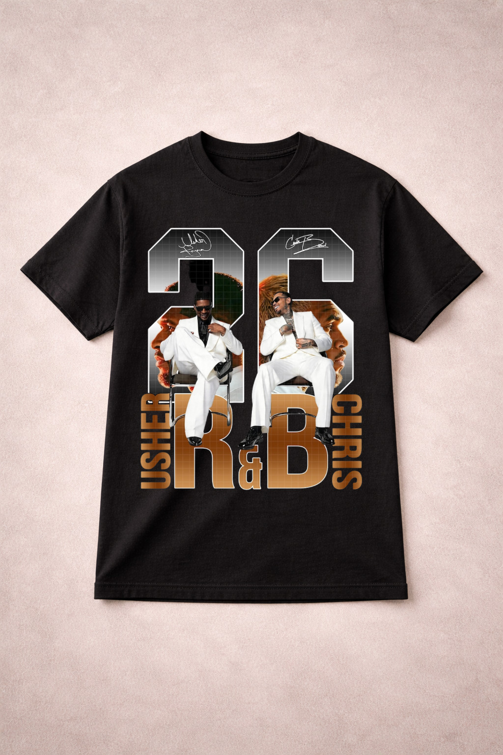 Chris Brown & Usher Concert T-Shirt R&B Legends Tour Style Graphic Tee Unisex S-
