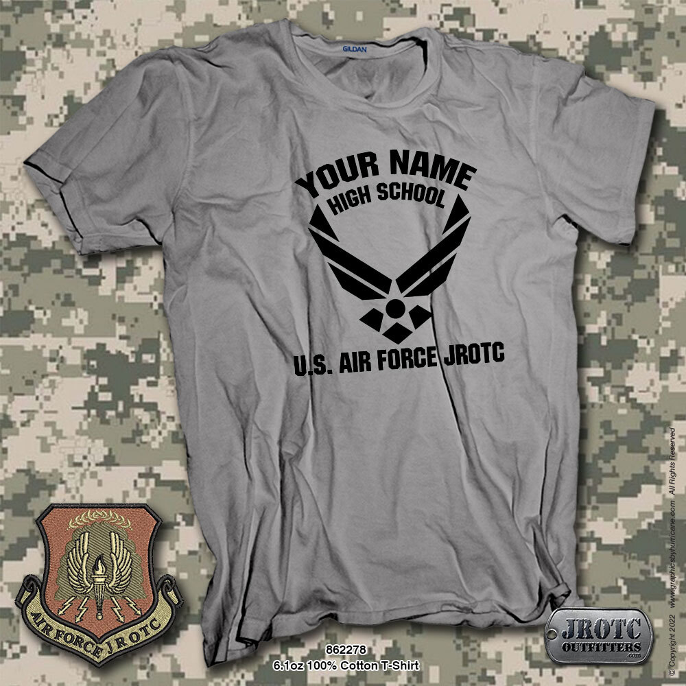 U.S. Air Force JROTC Short Sleeve T-Shirt with YOUR School Name and JROTC Design