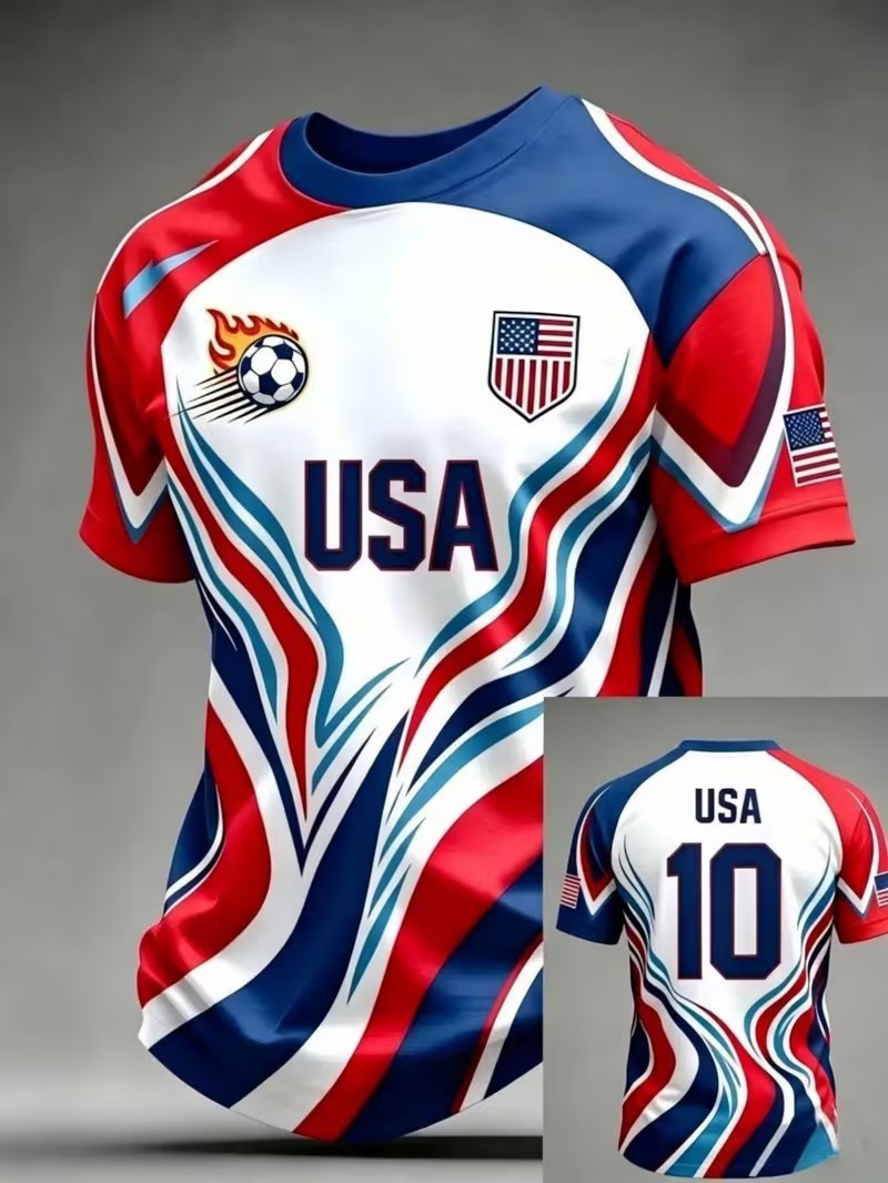 USA WORLD CUP Short Sleeve T-Shirt. Plus 6″ Decal. See Pics