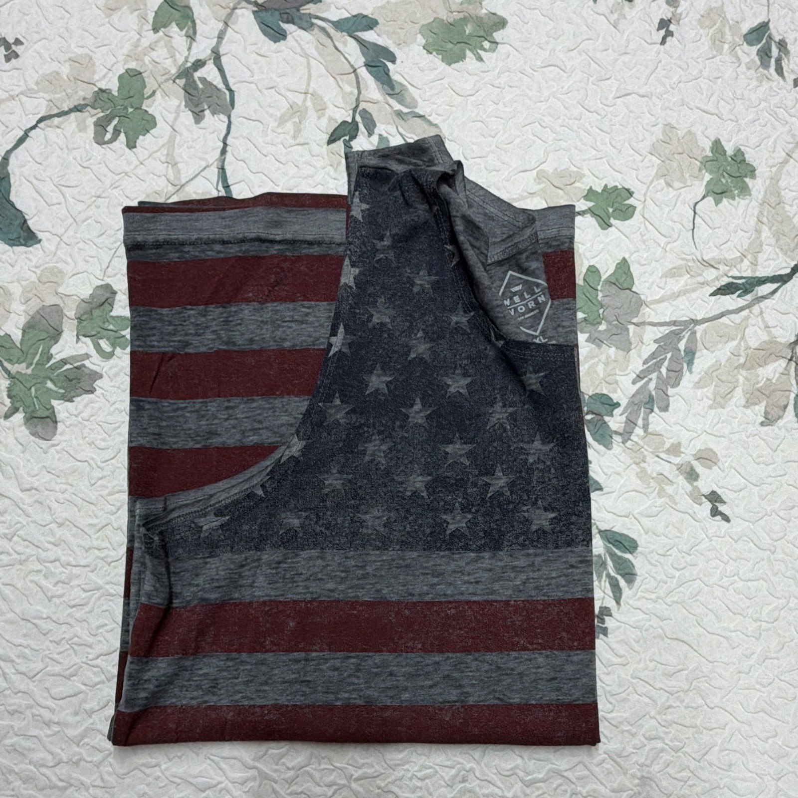 Well Worn Men’s XL USA Flag Stars & Stripes Scoop Neck Sleeveless Tank Top