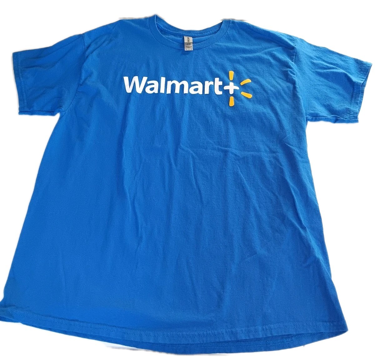 Offical Walmart Employee Walmart + Blue Short Sleeve Tee T-Shirt Cotton. M