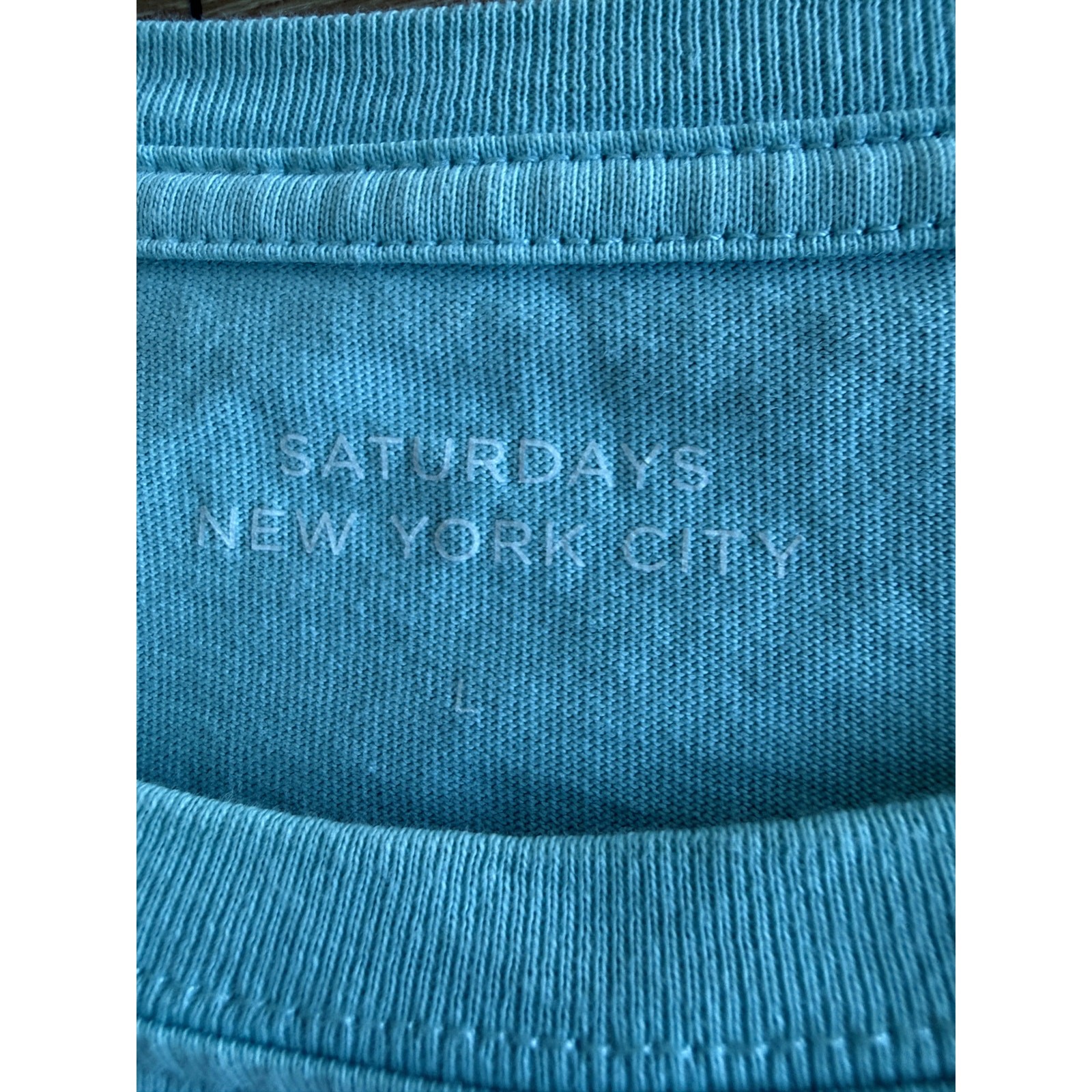 Saturdays New York City Light Blue Long Sleeve T-Shirt Size L