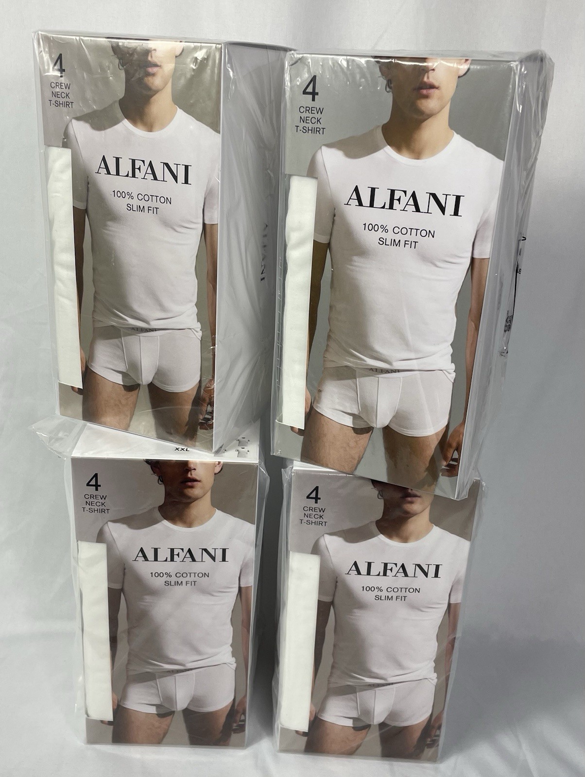 ALFANI Lot of 4 Men’s XXL 4-Pack Slim-Fit Solid Cotton Undershirts 16 Total NWT
