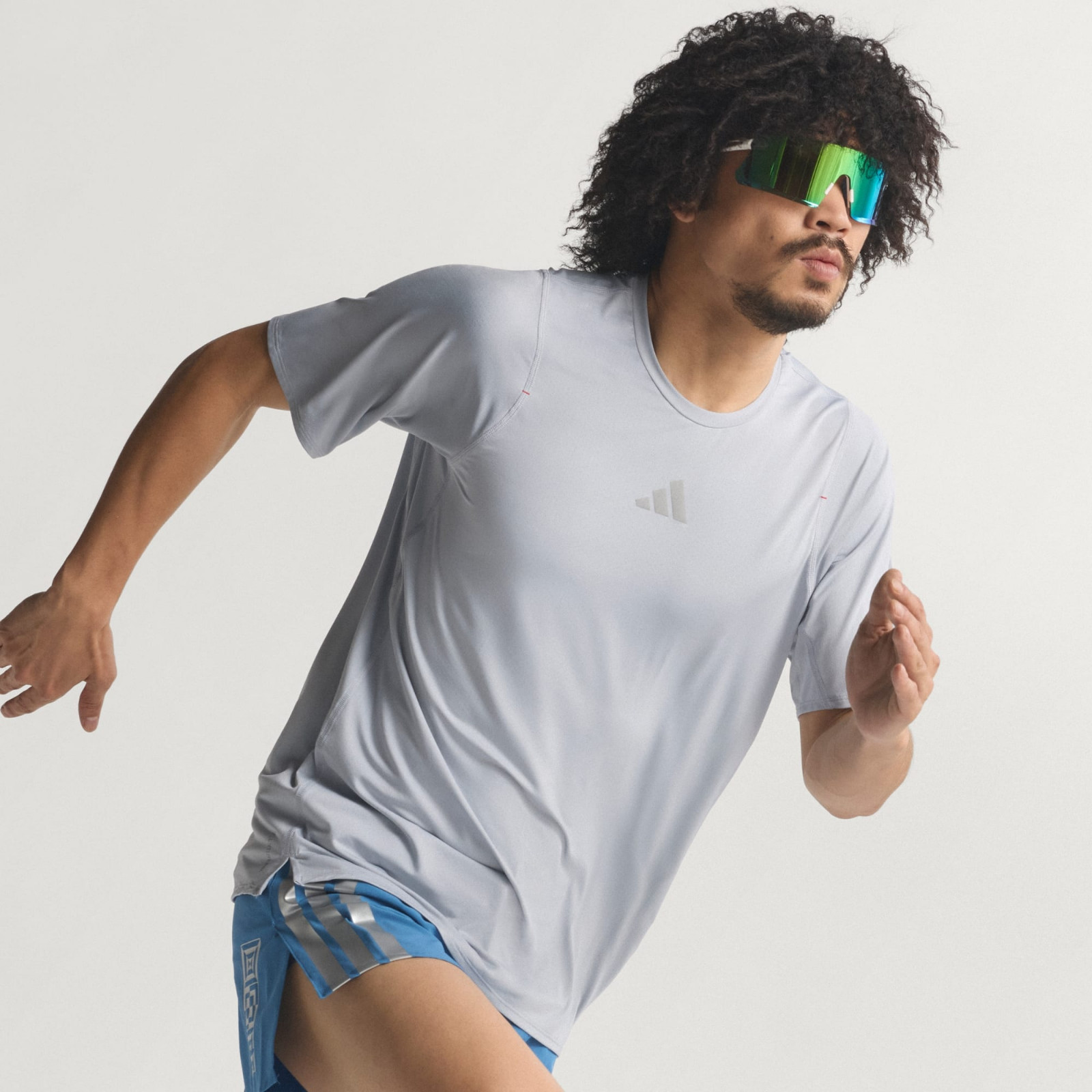 adidas Adizero Ekiden Running T-shirt Halo Silver KB1544 Japan size