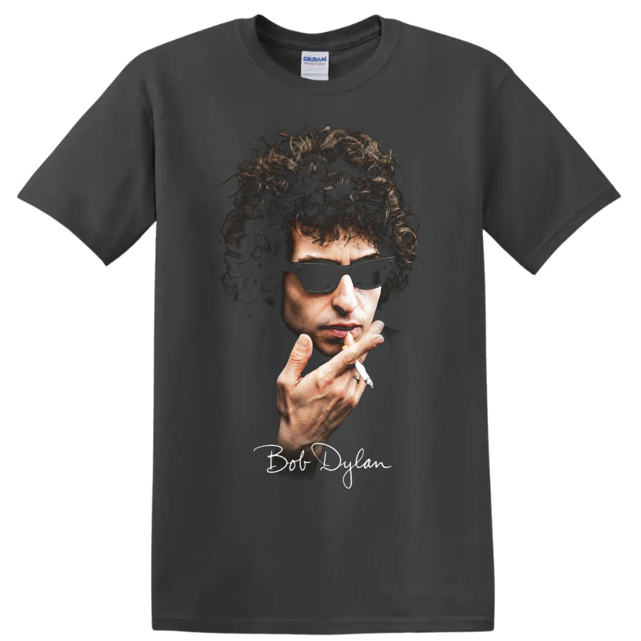 Bob Dylan Folk Rock Portrait Stylized Music T Shirt Vintage Artist Tee