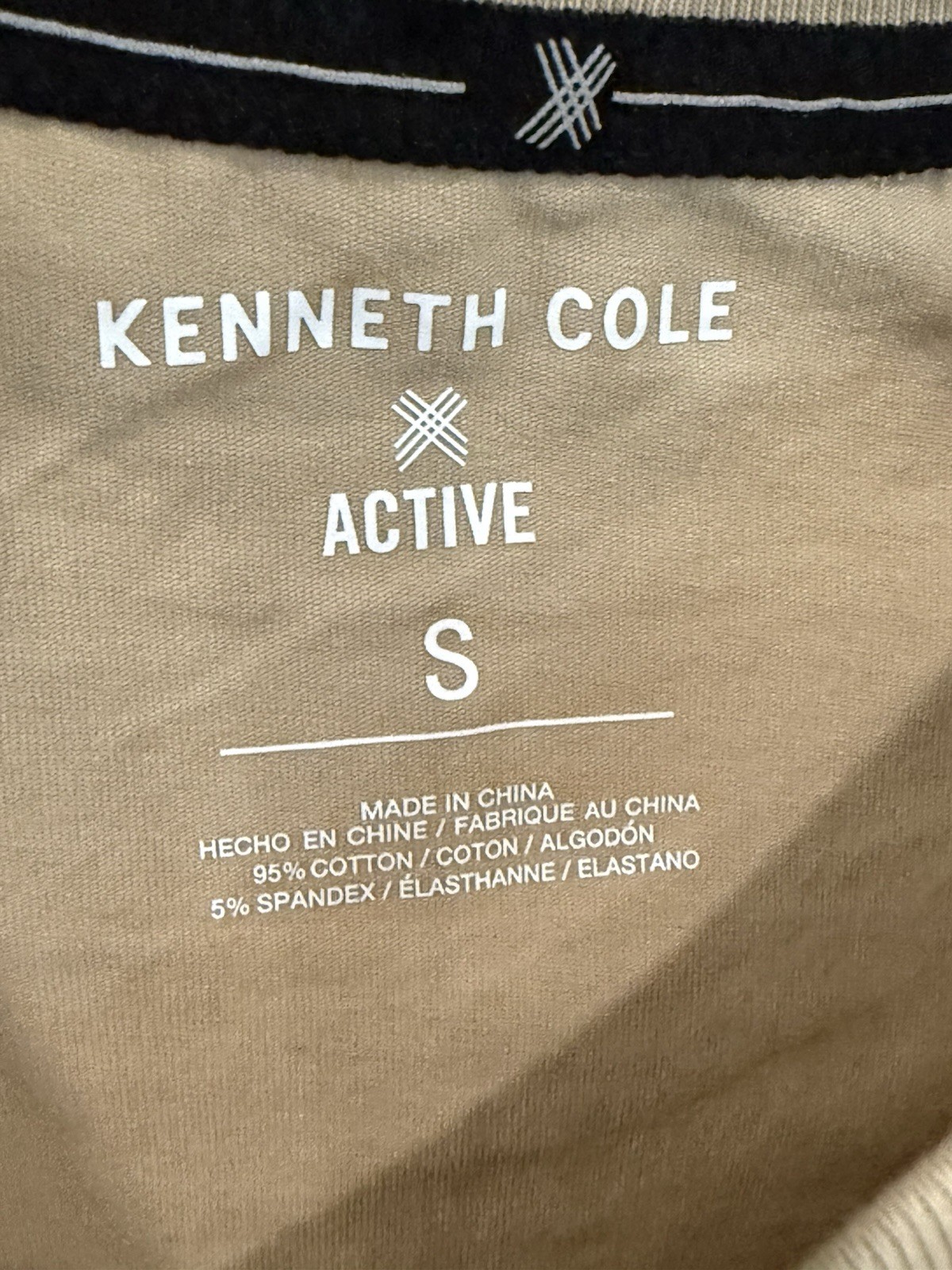 Kenneth Cole Small Moab Active Tech T-Shirt Tan Stretch $49