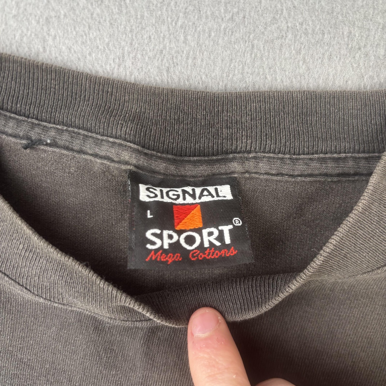 Vintage Signal Sport Shirt Mens Large Black Horses Lightning Double Sided 1992