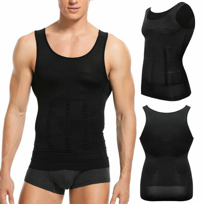 Men Slimming Body Shaper Vest Abs Abdomen Compression Shirts Workout Tank Tops