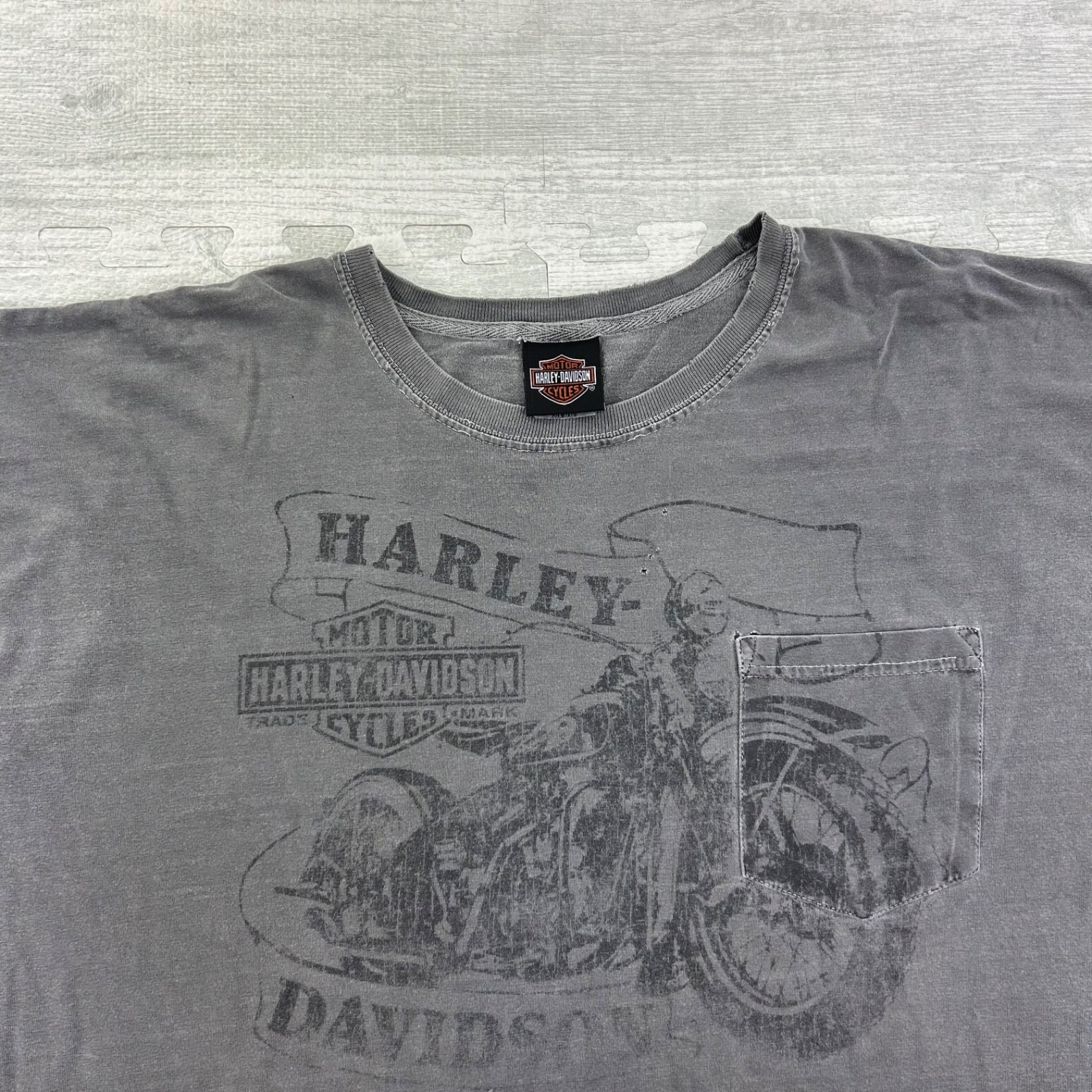 Vintage Harley Davidson Shirt Size XXL Gray Traverse City Michigan Motorcycle