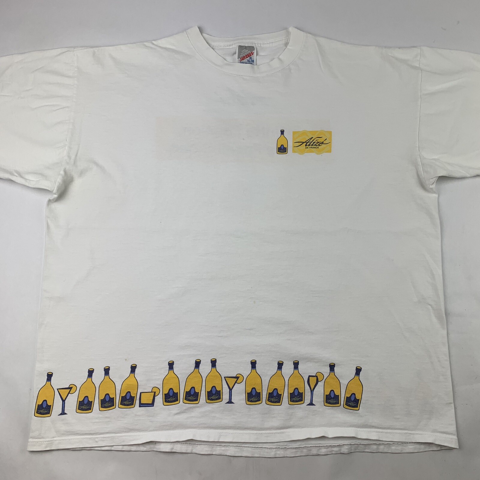 VTG 90s Alize De France Alcohol Promo T-Shirt XL X-Large Liquor Cognac
