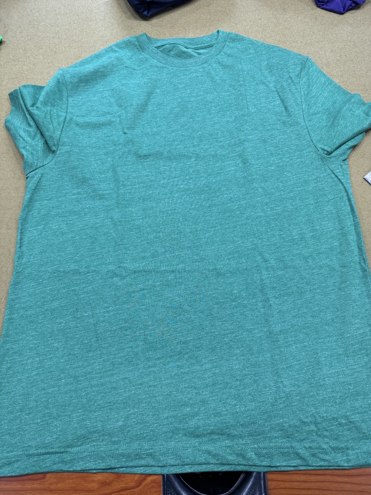 9 pack Fanatics Large Mens Green Shirt Blank Short Sleeve Athletic Casual New