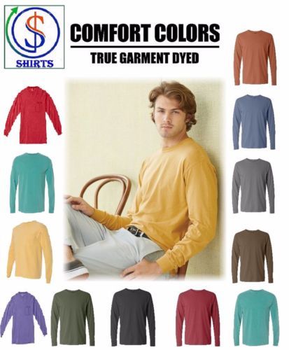 New Comfort Colors 6014 Garment Dyed Heavyweight Long Sleeve T-Shirt On Sale!
